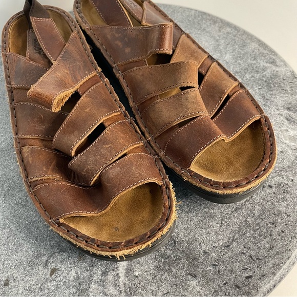 Naot Dark Brown Leather Strappy Sandals 38 - Picture 7 of 12